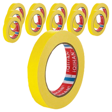 iQIHAN Dada 彩色紙膠帶 黃色 15 mm x 20 m, 12個