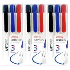 MORRIS Just Click白板筆 M 3色, 3套, 黑色、藍色、紅色