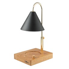 Rofancy 洛帆晞 實木紋定時融蠟燈 香氛蠟燭燈 3段定時 旋轉調光, 簡約黑