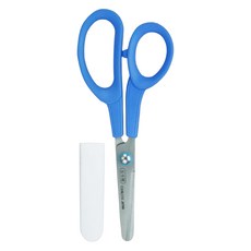 CANARY 長谷川刃物 兒童左手剪刀 C-150L 150mm 帶蓋安全, 藍色, 1個