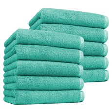 Songwol 松月 Bonneur洗臉毛巾 200g 竹纖維白, 藍綠, 10個