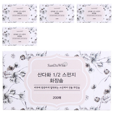 Sandawha 1/2 海綿化妝棉 200片 1盒, 原產地韓國, 5盒