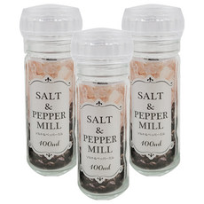 工子白 ECHO 玻璃磨鹽罐 100ml 時尚的鹽和胡椒研磨器, 3罐
