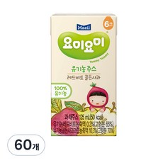 매일유업 맘마밀 요미요미 유기농 주스, 125ml, 60개