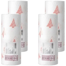 SHIMOYAMA 可水洗重複用吸水吸油 擦碗 擦臉萬用紙巾 印花款 北歐小樹, 4捲, 55入