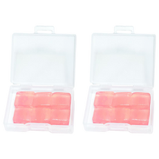 超舒適矽膠耳塞 粉色, 6個, 2盒