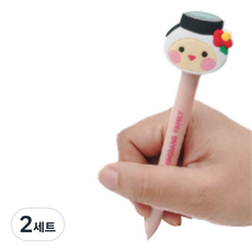 Jeju Aeppongjeongjeong Jeju角色Pongdang家族原子筆 3入, 甜蜜凶狠的Pongdang小姐, 2組