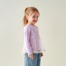 WALTONKIDS 兒童蕾絲紗質馬甲T恤