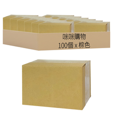 咪咪購物 紙箱, 棕色, 100個