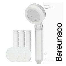 Bareun Soo 日常濾芯蓮蓬頭+替換濾芯 無香 3入組, 1個, 單一顏色