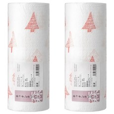 SHIMOYAMA 可水洗重複用吸水吸油 擦碗 擦臉萬用紙巾 印花款 北歐小樹, 2捲, 55入