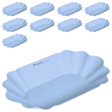 駝色褶襉多功能托盤盤, 藍色, 10個