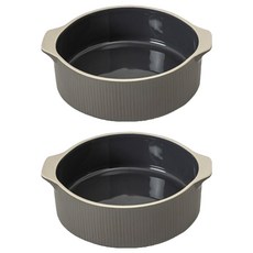 윤도자기 메종오브제 차곡 원형 그라탕기, 챠콜, 2개