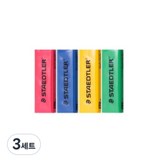 STAEDTLER 施德樓 滑動橡皮擦 525 PS 補充裝 4p, 黃色、紅色、綠色、藍色, 3組