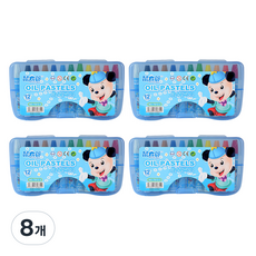 블루마토 크레파스 플라스틱케이스 파랑 4개, 12색, 8개