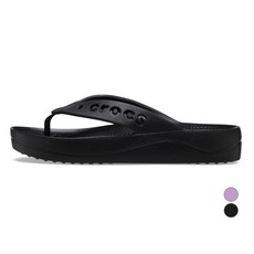 crocs 卡駱馳 Via Platform女款厚底人字涼拖鞋, 240, 黑色