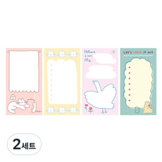 Monolike Storytown Afternoon 便條紙 4款 A套組, 混合色, 2套