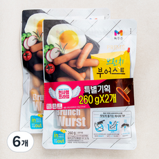 목우촌 프라임 브런치부어스트, 260g, 6개