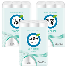 KleanNara 可綠納樂 Eco Basic 2層捲筒衛生紙, 3個, 30入