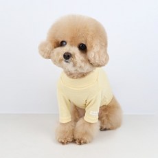 Grooming Dog 狗狗柔軟鬆餅格紋上衣內搭T恤, 黃色, 1個