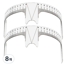 LaMon 半永久彩妝V型曲線尺 眉型設計指南, 混合顏色, 8個