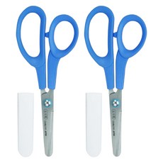 CANARY 長谷川刃物 兒童左手剪刀 C-150L 150mm 帶蓋安全, 藍色, 2個