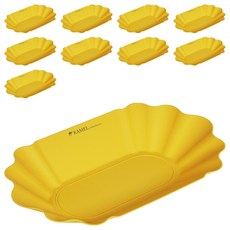 駝色褶襉多功能托盤盤, 黃色的, 10個
