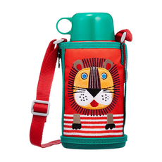 TIGER 虎牌 兒童兩用不銹鋼真空保溫杯 附專用提袋 前後刺繡款 MBR-T06G-RL, 獅子 綠色, 1個