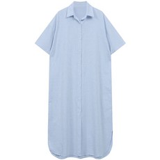 탱커스 박스핏 셔츠형 반팔 블라우스