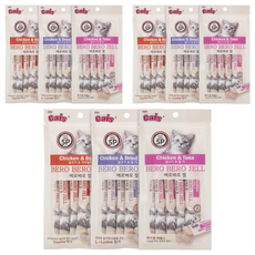 더캣츠 베로베로 젤 닭고기&참치맛 고양이 간식, 닭 + 북어 + 가다랑어 + 참치 혼합맛, 9개