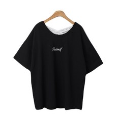 플랜데이 여성용 데일리템 레코드 엑스끈 박스 반팔 티셔츠