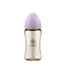Simba 小獅王辛巴 蘊蜜鉑金PPSU寬口防脹氣奶瓶 全齡適用, 紫芙, 360ml, 1個