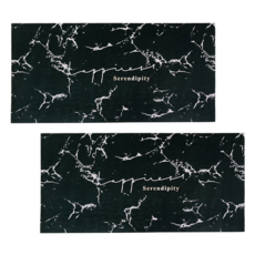 矽藻土軟地墊 加厚款 方形, 黑色大理石, 2片