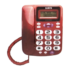 SAMPO 聲寶 大字鍵有線電話 經典紅 660g, HT-W2202L