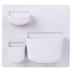 Bellonight 多用途免鑽孔壁掛式整理收納架 水平型, 淺灰色, 1個