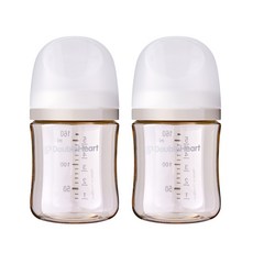 더블하트 모유실감 3세대 PPSU 노꼭지 젖병 트윈팩, 오후의베이지, 160ml, 2개