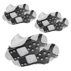 Hardison都市型防滑登山徒步鞋5針冰爪 6入, 黑色(10針)