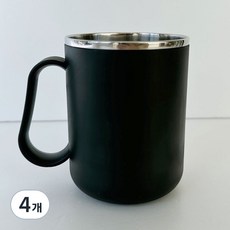 YoGoMoJi 兒童款304不鏽鋼刷牙杯, 黑色, 4個