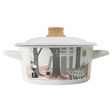 EJIRY IH電磁爐適用嚕嚕米森林系列雙耳鍋, 粉色, 1個, 23.5*19*12.5cm