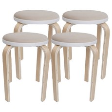 MH家居 曲木餐椅凳子 茶棕色, 奶茶棕色, 4張