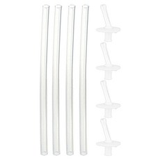 Richell 利其爾 AQ 第一步吸管型替換用吸嘴 2入 + 吸管 2入 組 S-1, 2套, 單一顏色