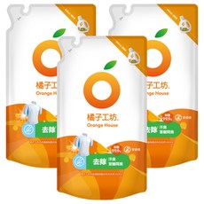 Orange House 橘子工坊 天然濃縮制菌去味洗衣精補充包, 650ml, 3包