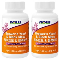 나우푸드 맥주효모 블랙마카 60p, 2개, 60정