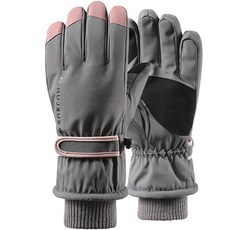 보나리빙 여성용 겨울 아웃도어 스키 장갑, B 그레이, 1개