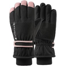 보나리빙 여성용 겨울 아웃도어 스키 장갑, B 블랙, 1개
