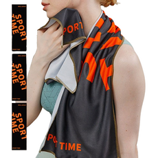 Hensen Sportstime 健身毛巾, 黑橘色, 3個