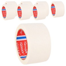 iQIHAN 彩色遮蔽膠帶 白色 50 mm x 20 m, 8個