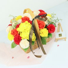 Bluehen 人造花 Metro n 康乃馨花籃 大, 橘色