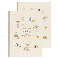 TOY STORY 玩具總動員 玩具總動員 返校日 B5條紋筆記本 25 x 17.5cm, 棕色, 2個