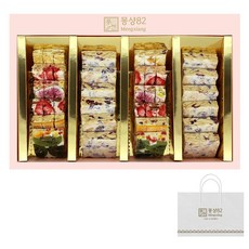 Mengxiang82 夢想 Q餅乾禮盒 B款+提袋, 鳳梨 2塊+無花果 2塊+芒果 2塊+草莓 2塊+奇異果 2塊+草莓布朗尼 2塊+經典 12塊, 1組, 650g